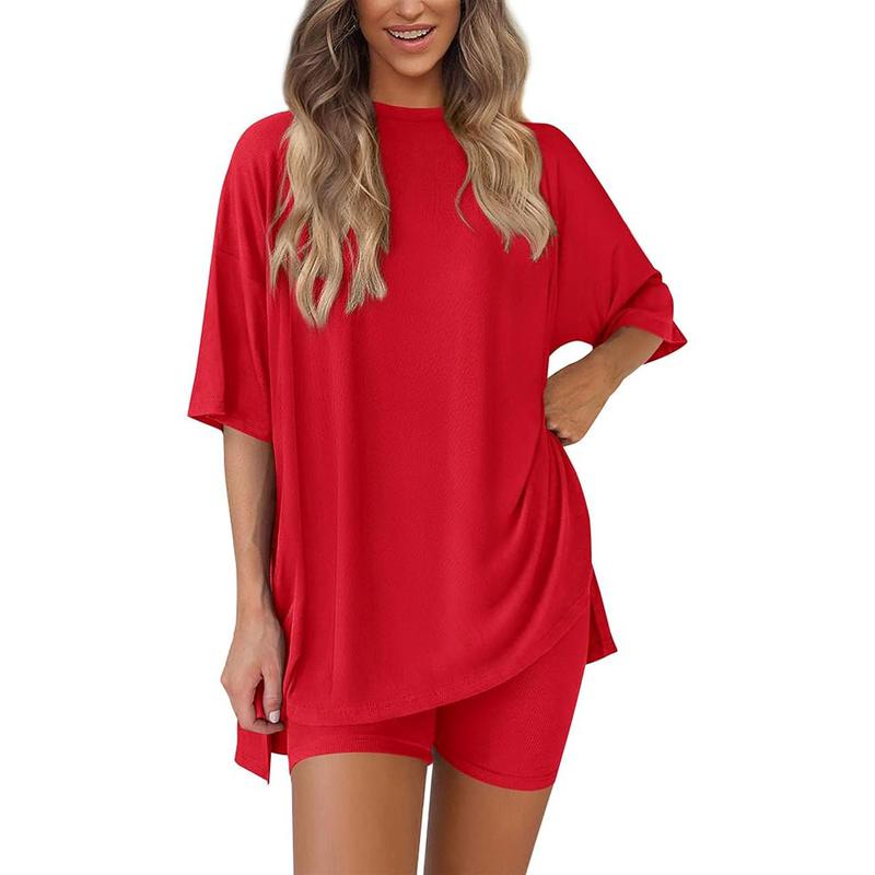 Oversized Top & Biker Shorts Lounge Set