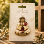 Épingle de foi Jésus – Broche chrétienne inspirante « N'aie pas peur, je suis avec toi »