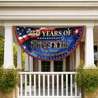 Nom personnalisé 250 ans de liberté 1776-2026 Drapeau en demi-cercle vétéran