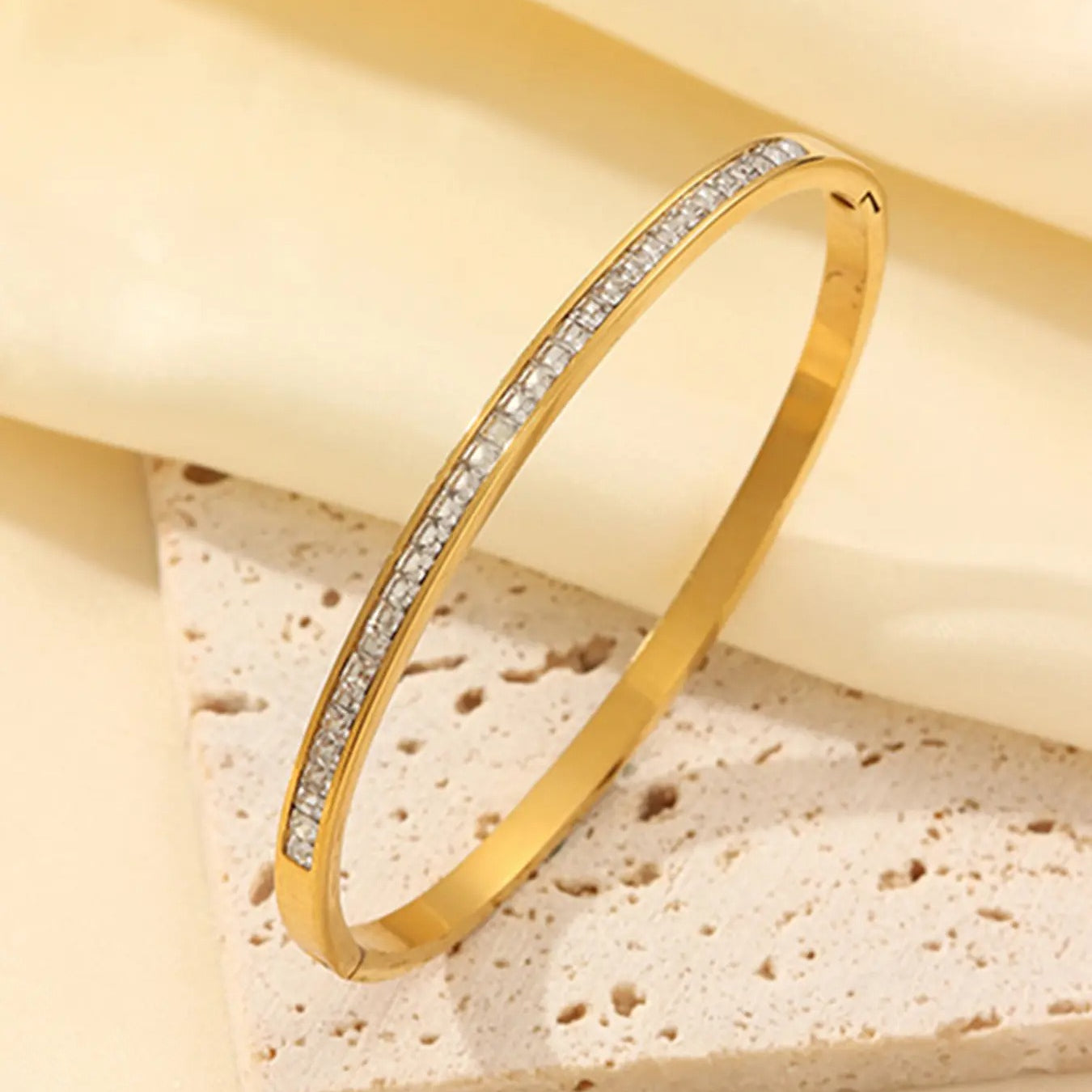 5-Piece 18K Gold Plated Titanium Steel Bracelet Set