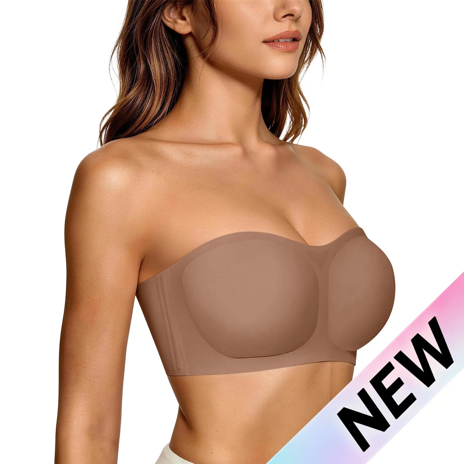 Soutien-gorge bandeau sans couture et sans armatures pour femme | Sans bretelles et antidérapant