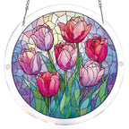 Capteur de soleil Acrylique « Tulipes Éclat du matin » - Décoration de fenêtre
