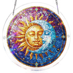 Attrape-soleil lumière harmonieuse Soleil et Lune - Décoration de fenêtre en acrylique