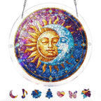 Attrape-soleil lumière harmonieuse Soleil et Lune - Décoration de fenêtre en acrylique