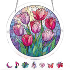 Capteur de soleil Acrylique « Tulipes Éclat du matin » - Décoration de fenêtre