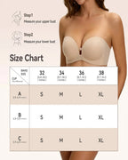 Soutien-gorge sans bretelles à double boucle avant pour femme | Soutien-gorge sans armature anti-glisse et maintien complet