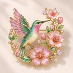 Broche Fleur Colibri