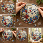 Ornement suspendu en acrylique America 250e anniversaire | Décoration patriotique de fenêtre 1776-2026