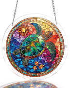 Attrape-lumière en verre teinté tortue de mer – Art de fenêtre en acrylique