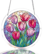 Capteur de soleil Acrylique « Tulipes Éclat du matin » - Décoration de fenêtre