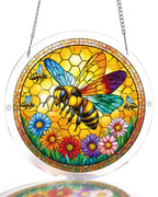 Attrape-soleil abeille lumineuse-Art acrylique pour fenêtre