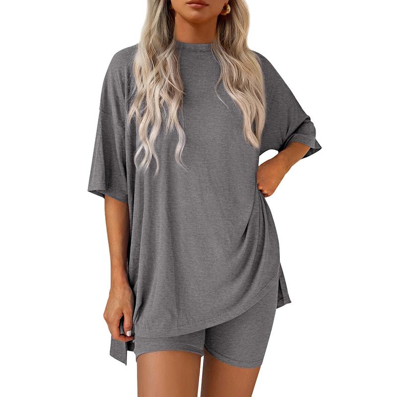 Oversized Top & Biker Shorts Lounge Set