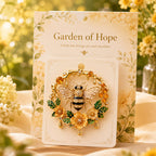 Broche vintage abeille et fleur 3D