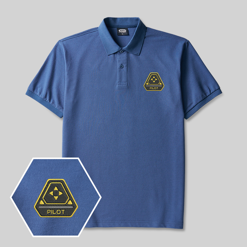 Pilot (Alien) Geek Embroidered Polo Shirt