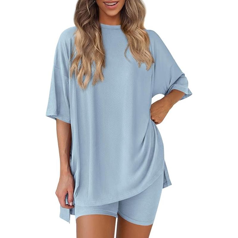 Oversized Top & Biker Shorts Lounge Set