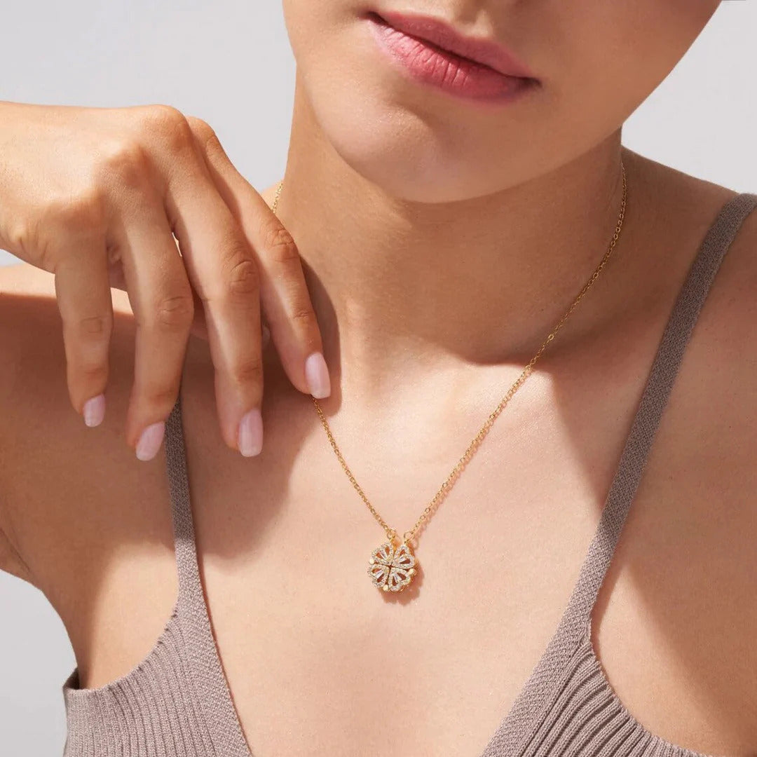 Heart² x Heart² Necklace & Preserved Rose Set