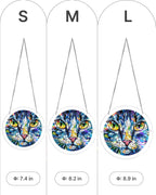 Attrape-soleil lumineux chat mosaïque - Art acrylique pour fenêtre