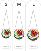 Coccinelle sur Margueritte Capteur de Lumière-Art de Fenêtre en Acrylique