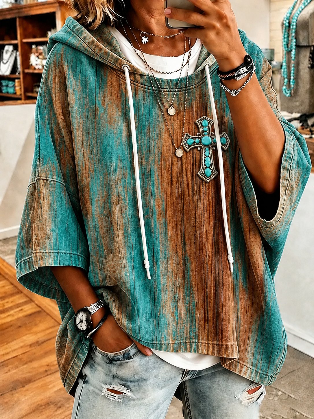 Women's Casual Western-Style Printed Top