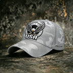 Casquette de baseball unisexe décontractée avec imprimé artistique patriotique camouflage rétro