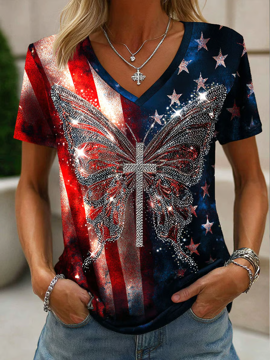 Women's Vintage Faith American Founding 250th Anniversary Short-Sleeved T-Shirt