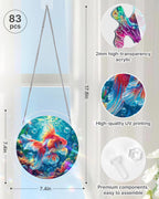 Attrape-soleil doré Starflame en forme de poisson rouge - Décoration de fenêtre en acrylique