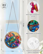 Attrape-lumière en verre teinté tortue de mer – Art de fenêtre en acrylique