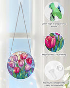 Capteur de soleil Acrylique « Tulipes Éclat du matin » - Décoration de fenêtre
