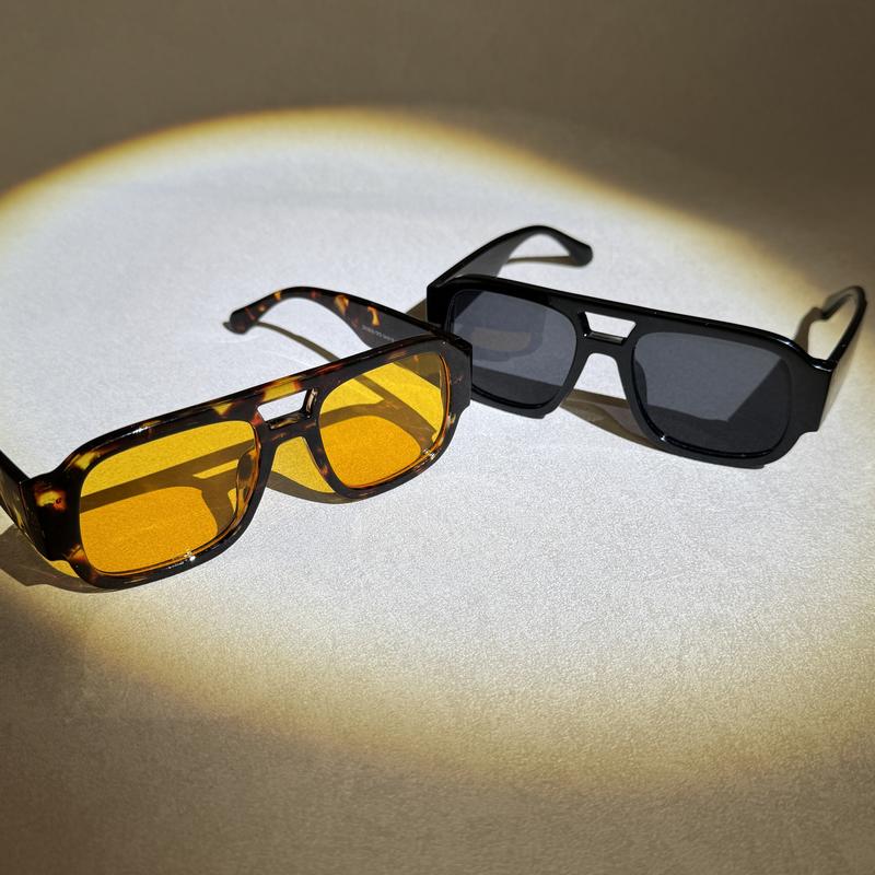 Retro Rectangle Aviator Sunglasses for Men & Women
