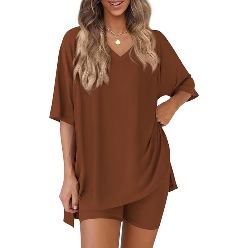 Oversized Top & Biker Shorts Lounge Set