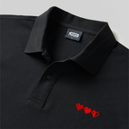 Polo brodé "Cœurs Pixels Geek"