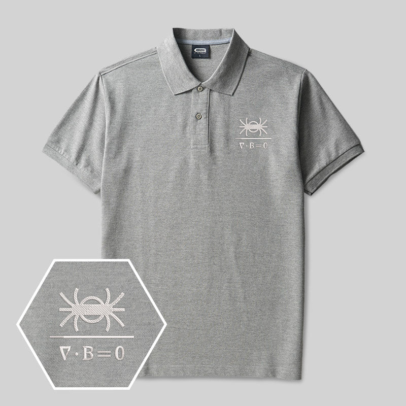 Magnetic Spider Geek Embroidered Polo Shirt