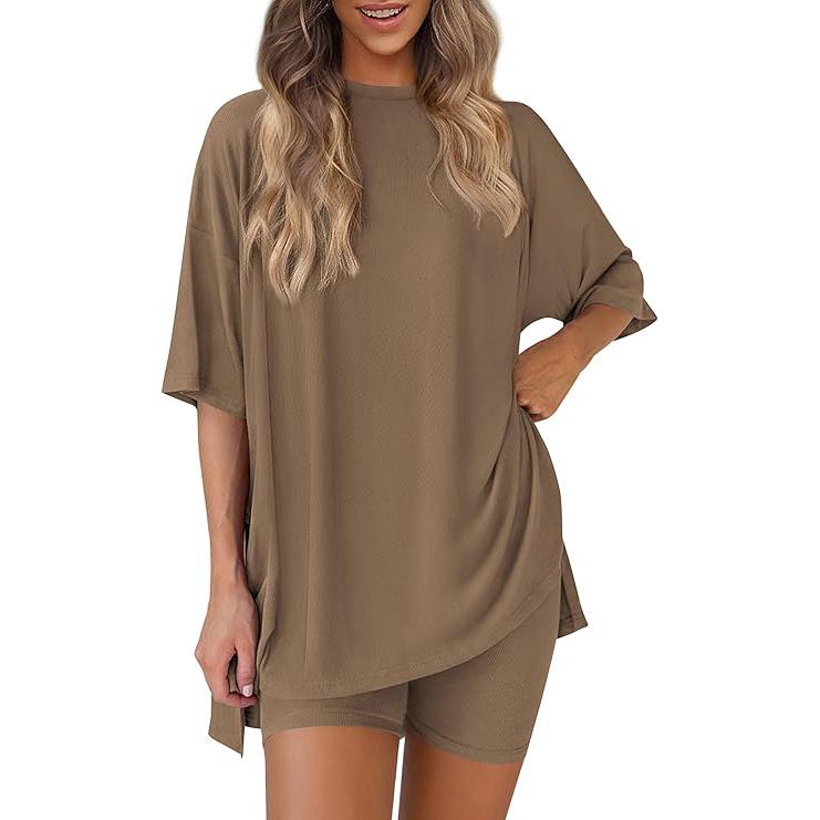 Oversized Top & Biker Shorts Lounge Set