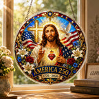 Ornement Suspendu en Acrylique "America 250" pour Fenêtre