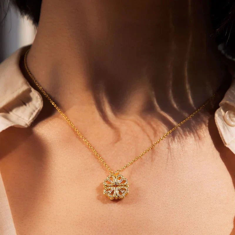 Heart² x Heart² Necklace & Preserved Rose Set