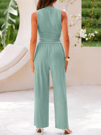 Ensemble crop top côtelé et pantalon large