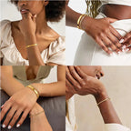 Set de bracelets-joncs et chaîne de tennis