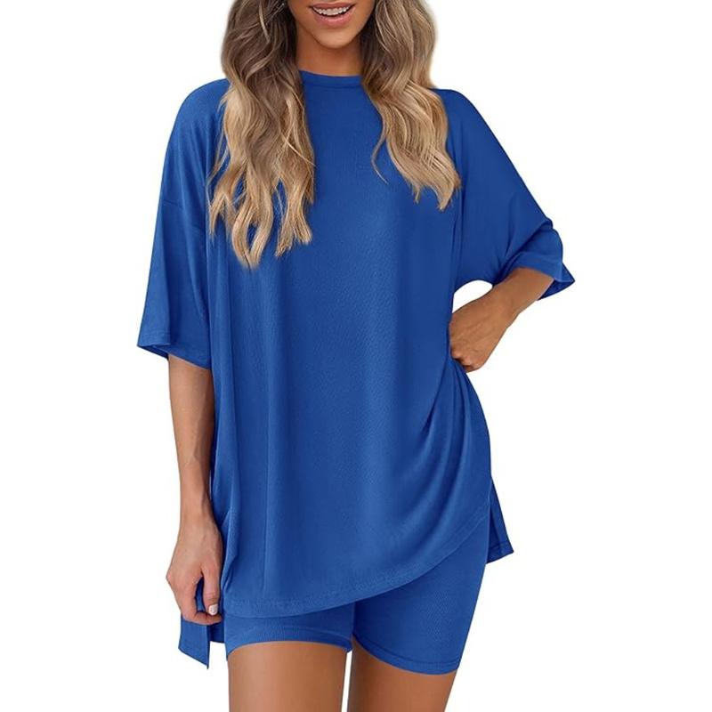 Oversized Top & Biker Shorts Lounge Set