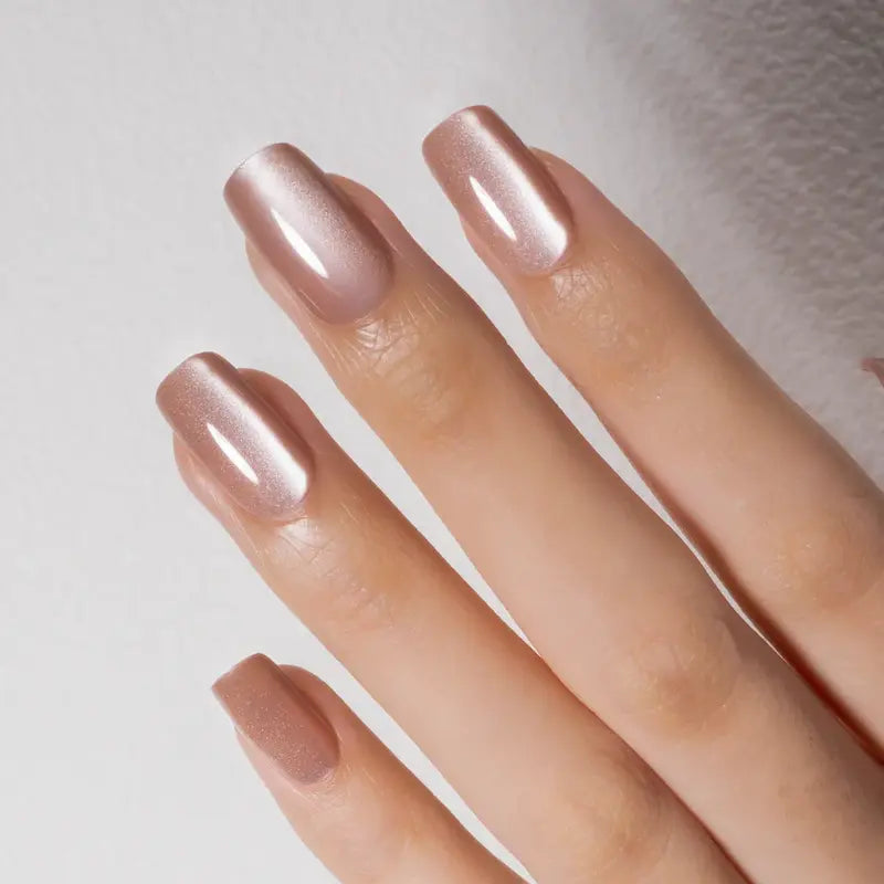 Lot de 30 faux ongles blush brillants – Manucure courte naturelle pour tous les jours