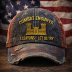 Casquette brodée US Combat Engineer effet usé