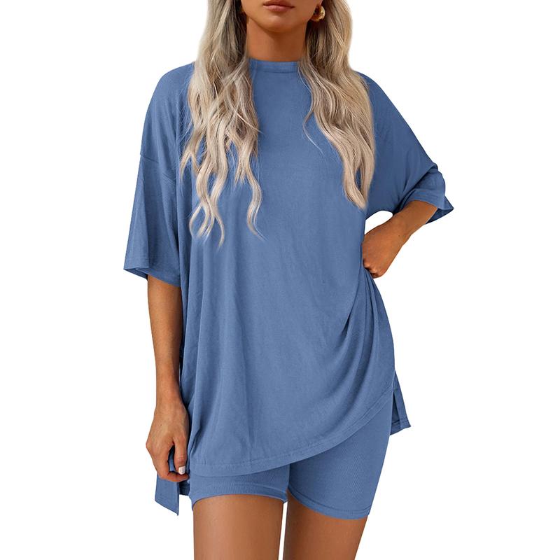 Oversized Top & Biker Shorts Lounge Set