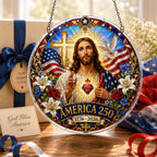 Ornement Suspendu en Acrylique "America 250" pour Fenêtre