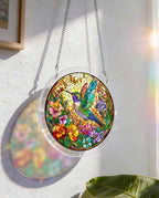 Attrape-soleil en acrylique - Colibri en fleurs