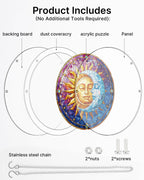 Attrape-soleil lumière harmonieuse Soleil et Lune - Décoration de fenêtre en acrylique