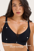 Soutien-gorge en maille à col en V maintien et rehaussement