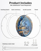 Attrape-lumière Dragon Realm Library-Art acrylique pour fenêtre