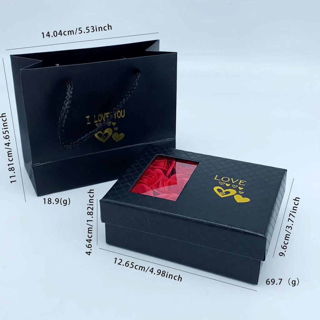 Heart² x Heart² Necklace & Preserved Rose Set