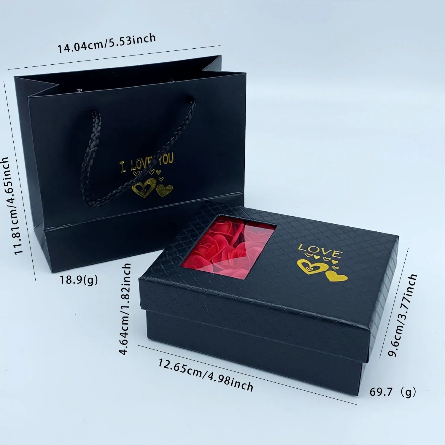 Heart² x Heart² Necklace & Preserved Rose Set