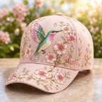 Casquette de baseball rose colibri floral pour le cancer du sein