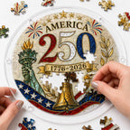 Ornement de Suncatcher Puzzle en Acrylique pour le 250e Anniversaire de l'Amérique